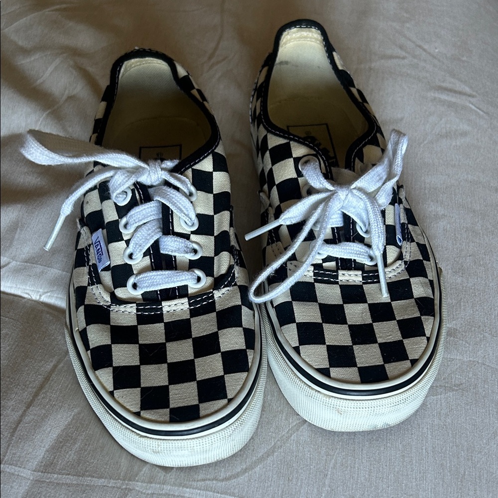 Black and White Checkered Vans Sneakers
